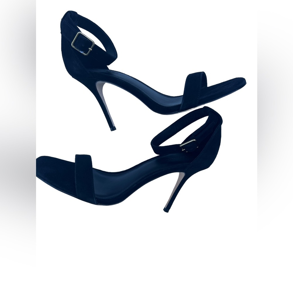 Reformation Kelly Thin Strap Suede Heeled Sandals Sizes 7.5,8,9.5 Black